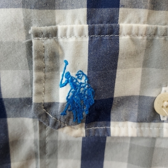 U.S.Polo XL Blue and grey plaid L/S Dress shirt - Picture 6 of 14